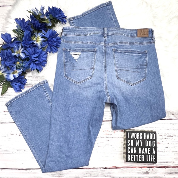 👖|•AMERICAN EAGLE•| High-Rise Skinny Kick Stretch Jeans Size 14 Short👖 - Picture 2 of 9